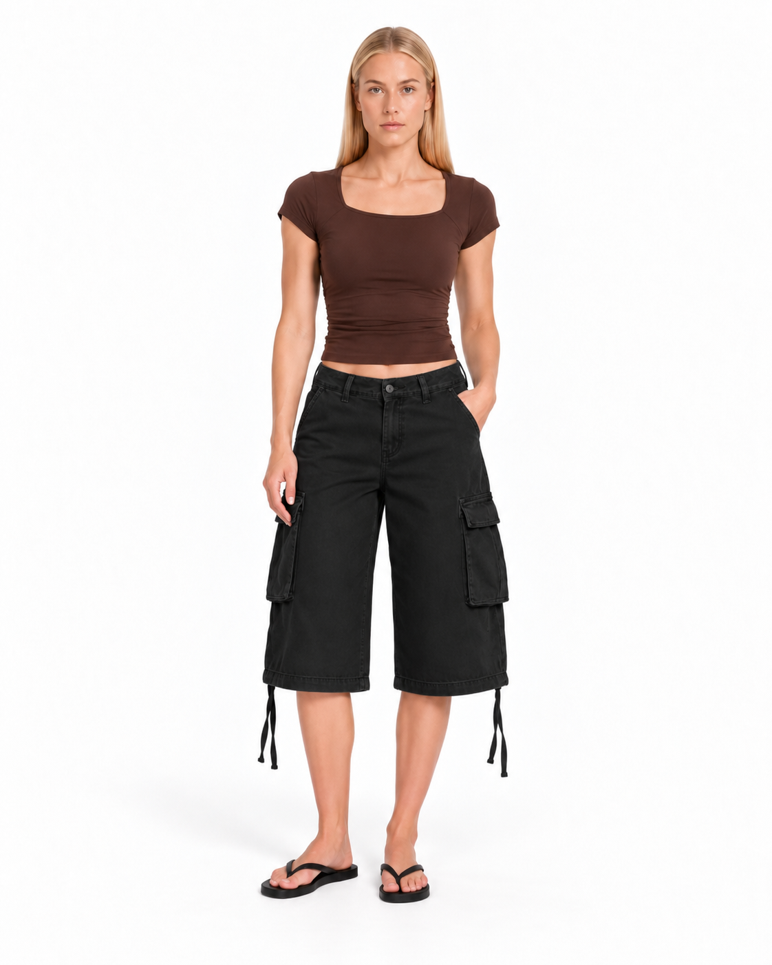 Longline Cargo Shorts - Black
