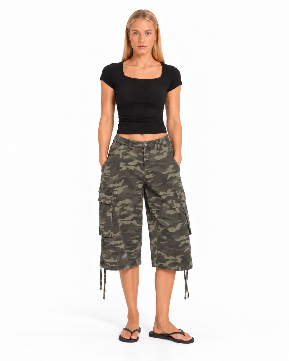 Longline Cargo Shorts - Camo