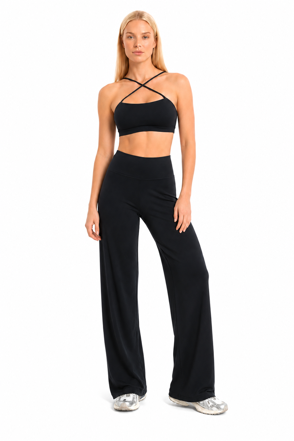 Straight Leg Active Pants - Black