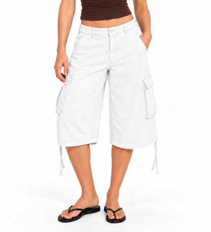 Longline Cargo Shorts - White