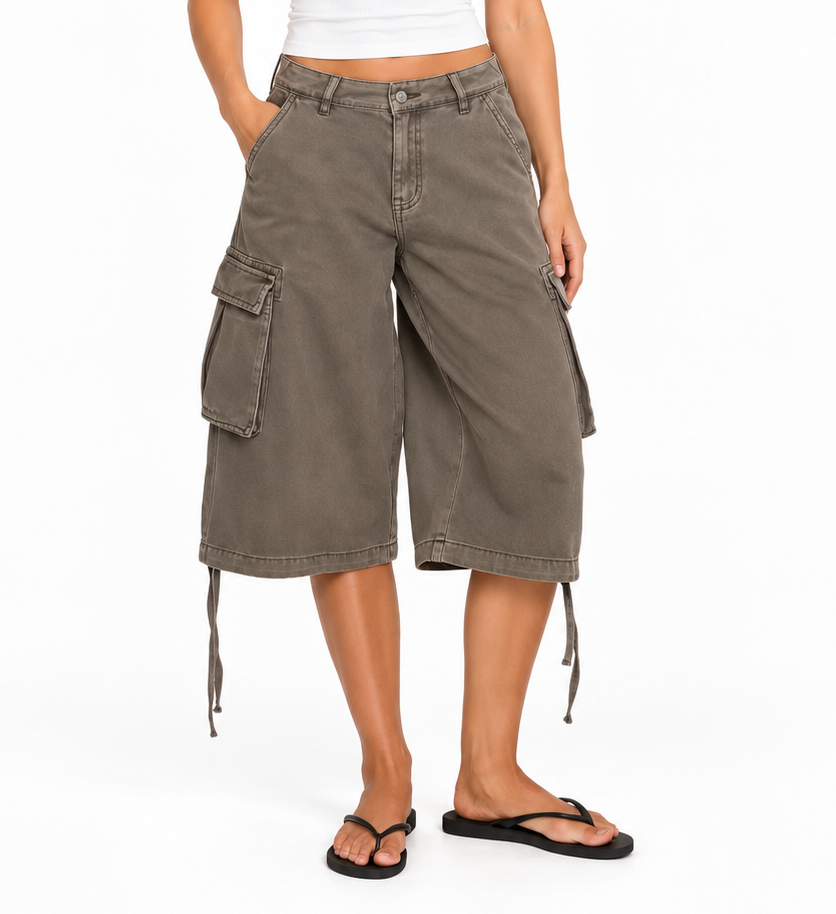 Longline Cargo Shorts - Khaki