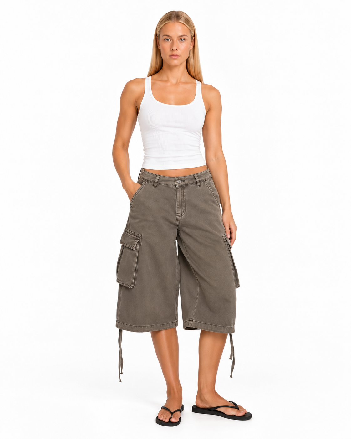 Longline Cargo Shorts - Khaki