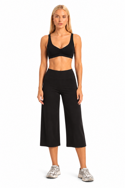 Wide Leg Capris - Black