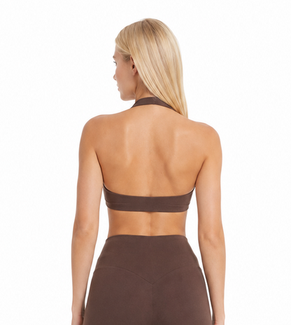 Halter Crop Top - Chocolate