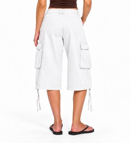 Longline Cargo Shorts - White