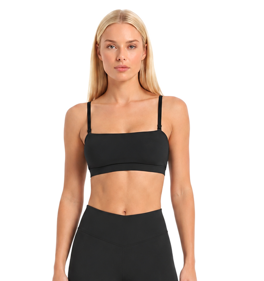 Adjustable Straps Crop Top - Black