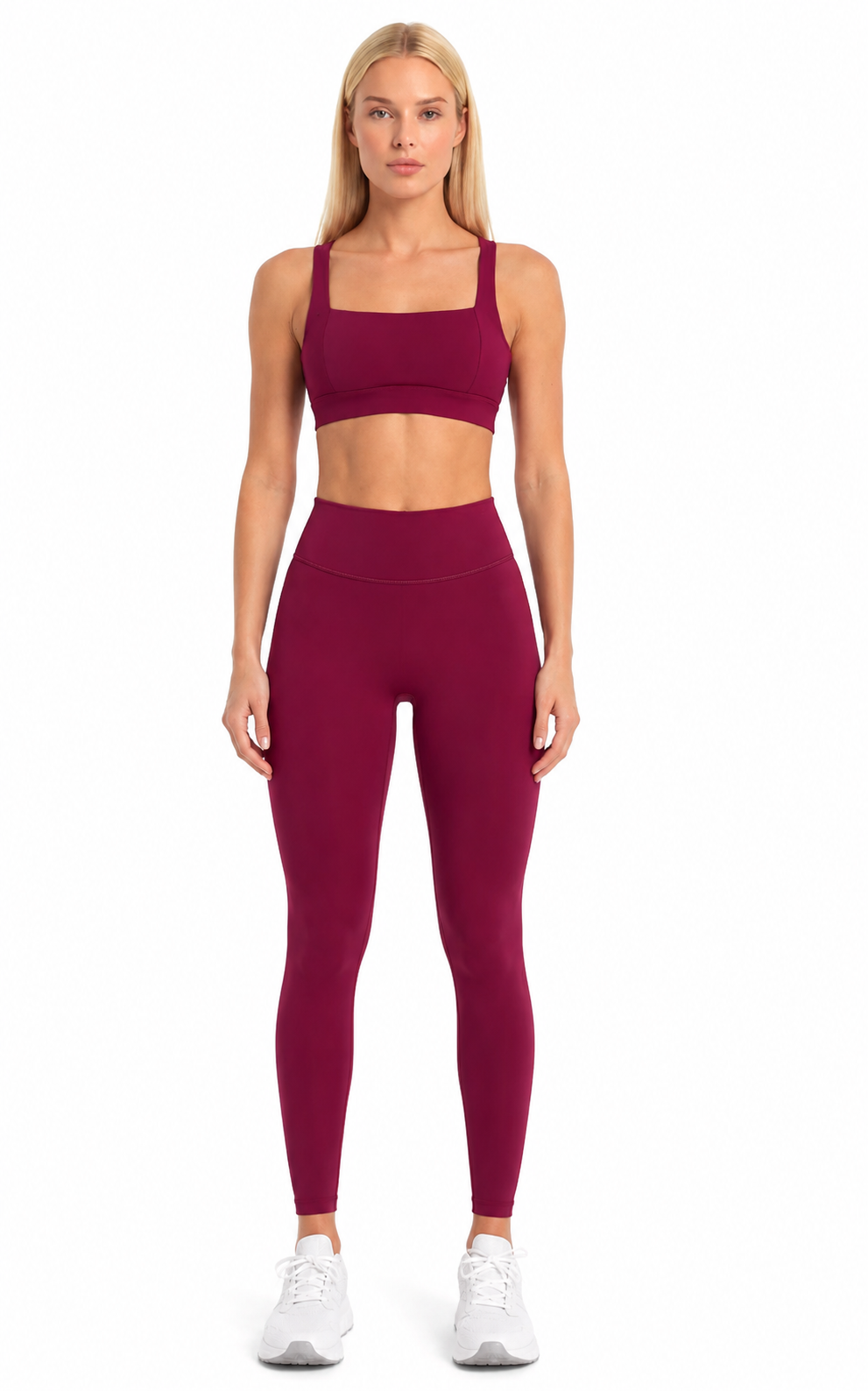 Compression Crop Top - Burgundy