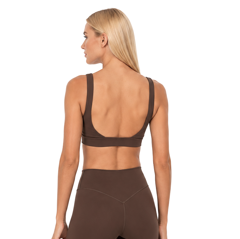 Compression Crop Top - Dark Brown