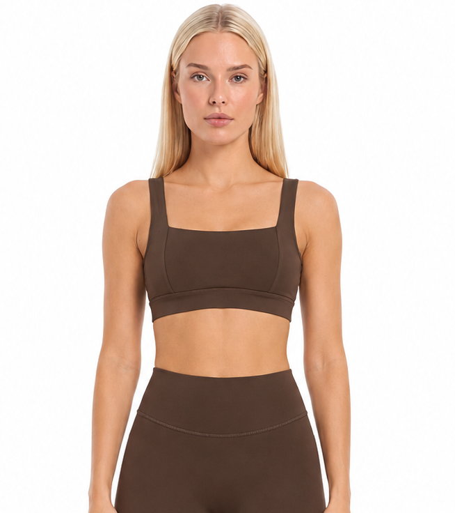 Compression Crop Top - Dark Brown
