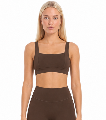 Compression Crop Top - Dark Brown