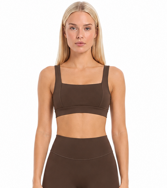 Compression Crop Top - Dark Brown