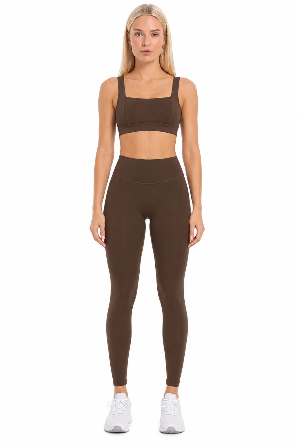 Compression Crop Top - Dark Brown