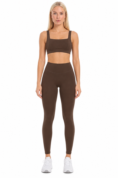 Compression Crop Top - Dark Brown