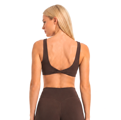 Twist Crop Top - Dark Brown