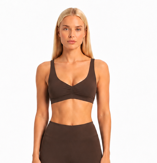 Twist Crop Top - Dark Brown