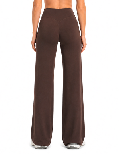 Straight Leg Active Pants - Dark Brown