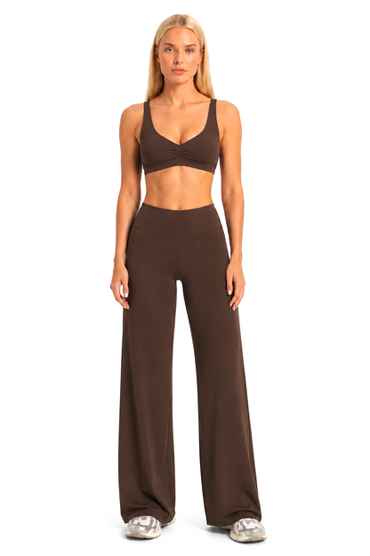 Straight Leg Active Pants - Dark Brown