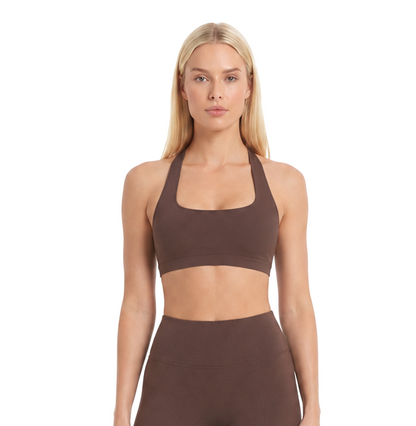 Halter Crop Top - Chocolate