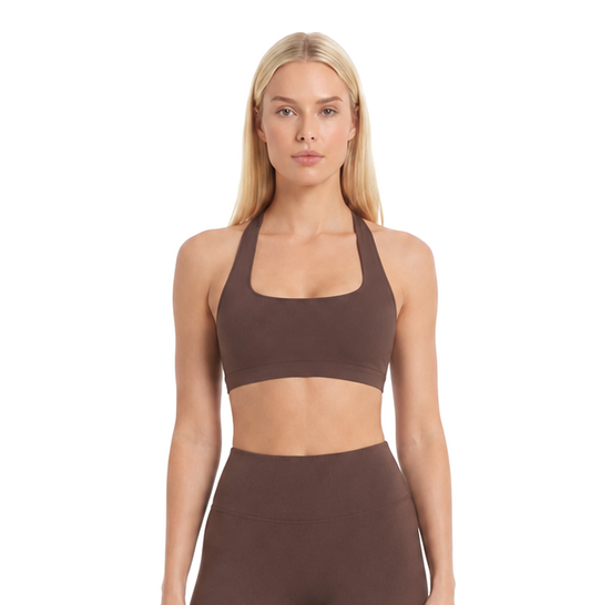 Halter Crop Top - Chocolate