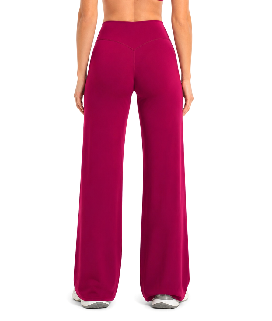 Straight Leg Active Pants - Raspberry