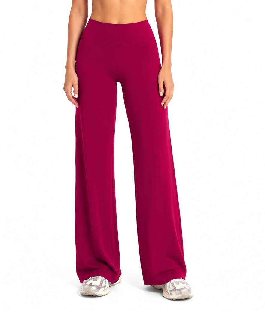 Straight Leg Active Pants - Raspberry