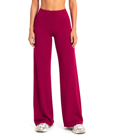 Straight Leg Active Pants - Raspberry