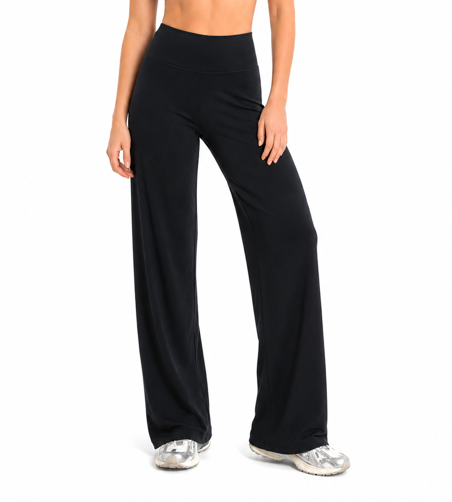 Straight Leg Active Pants - Black