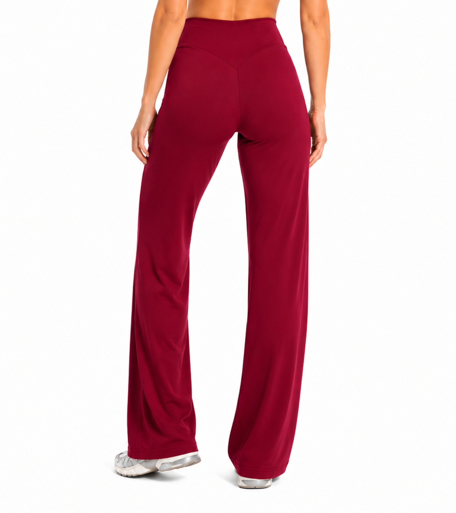 Straight Leg Active Pants - Berry