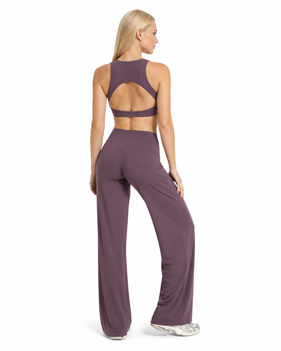 Straight Leg Active Pants - Mauve