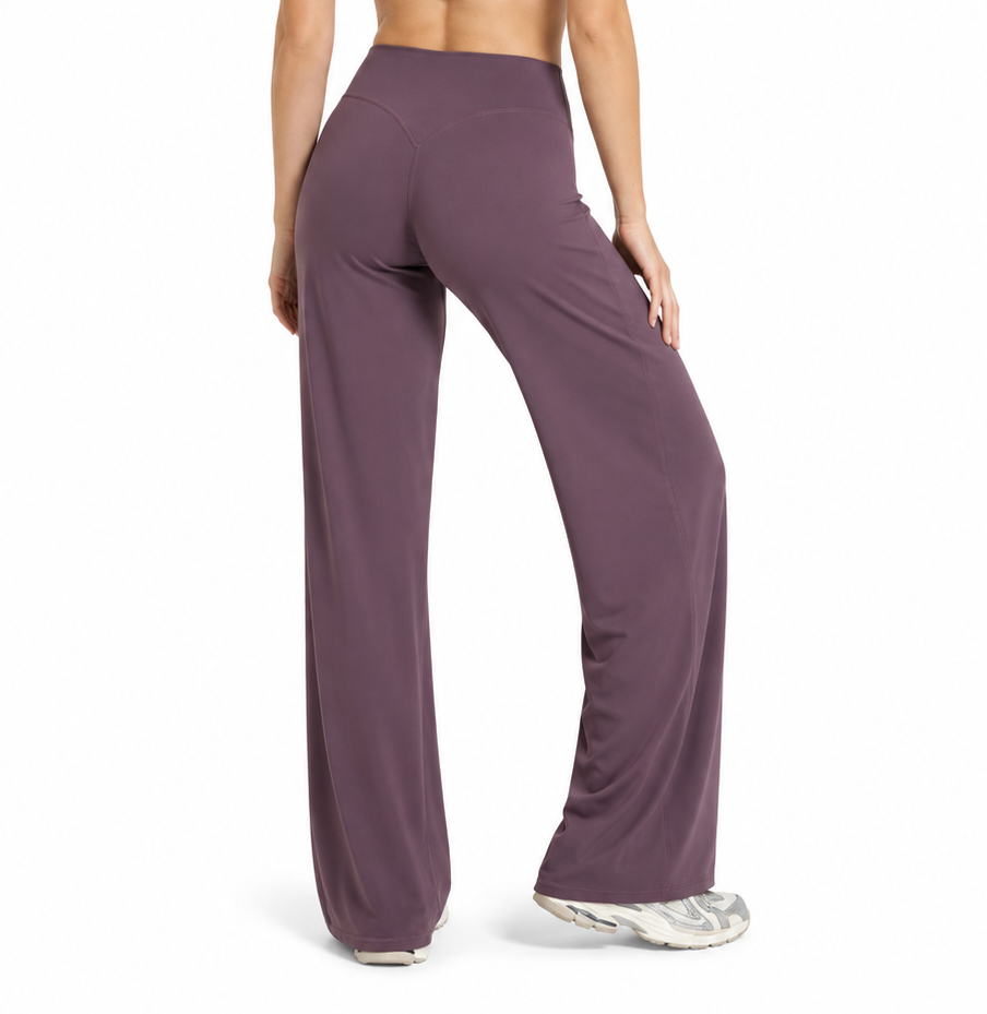 Straight Leg Active Pants - Mauve
