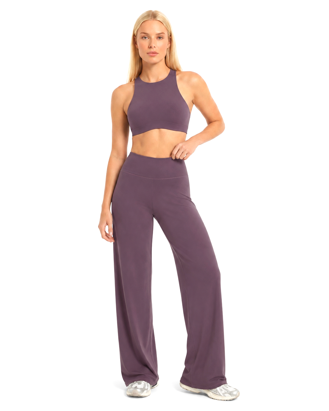 Straight Leg Active Pants - Mauve
