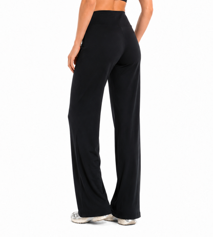 Straight Leg Active Pants - Black